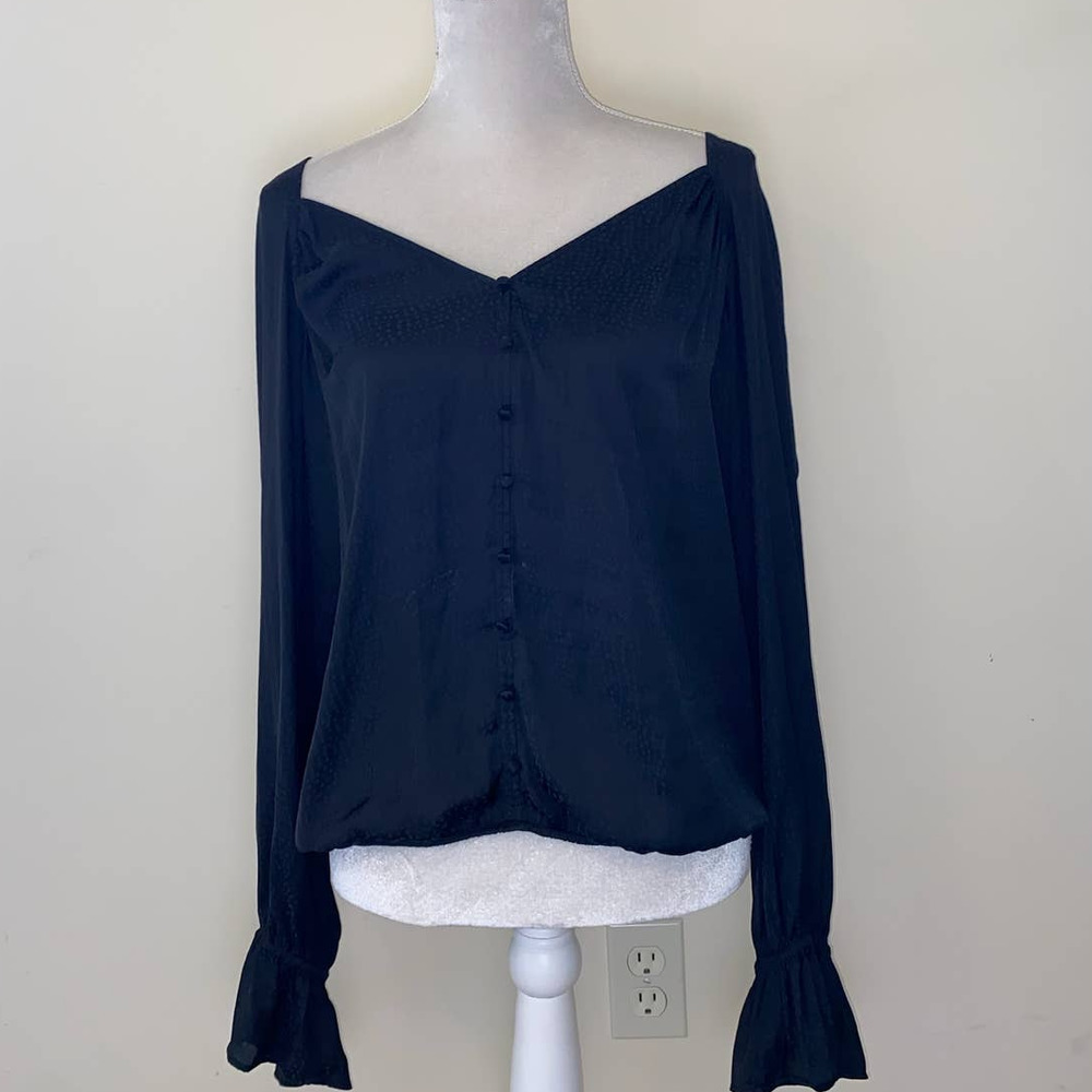 BLACK LONGSLEEVE BLOUSE PAIGE SIZE XLARGE NWT